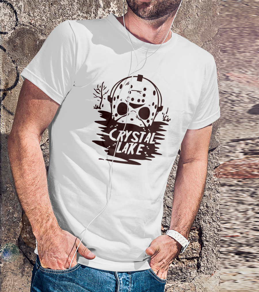 Crystal Lake Hockey Mask Iconic Horror T-Shirt