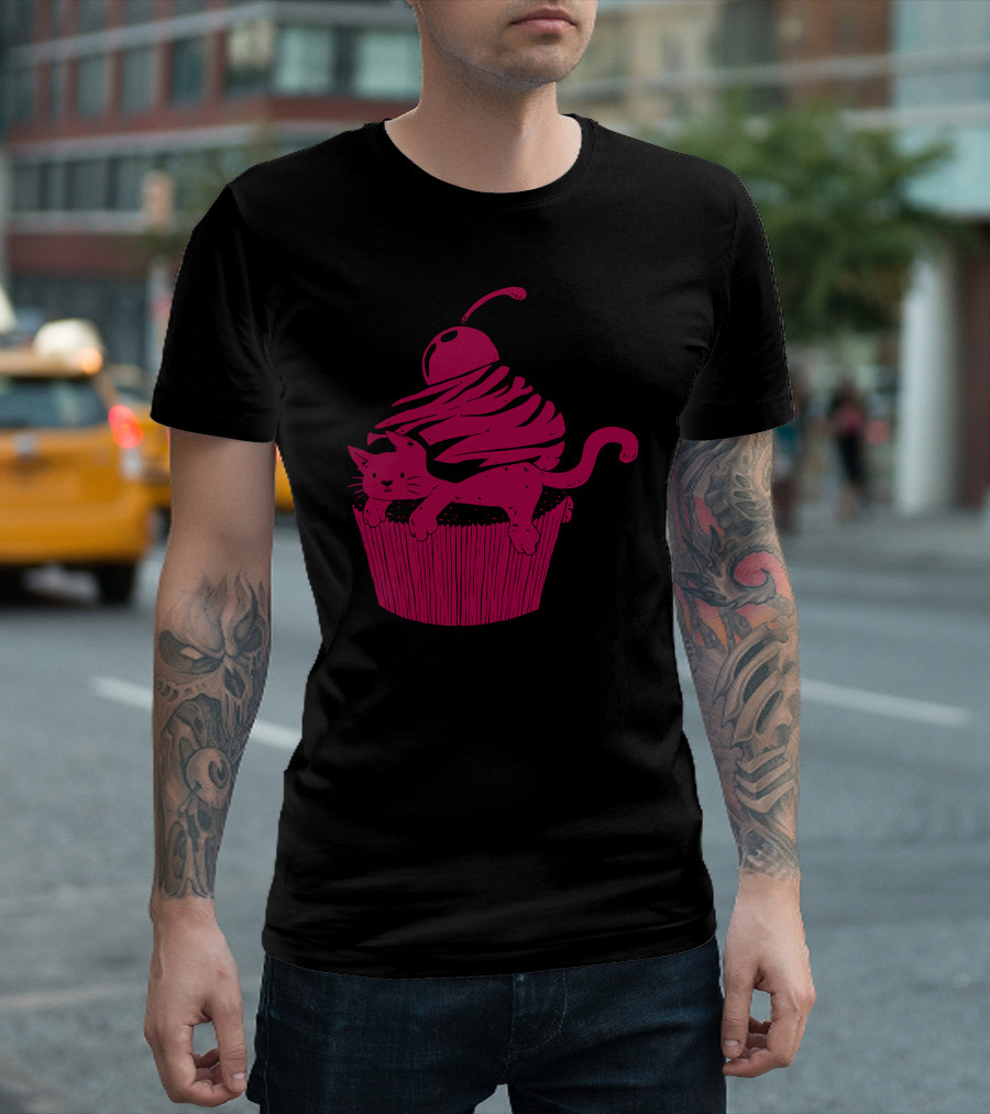 Cupcat Cutecake Cat on Cupcake with Cherry Top T-Shirt