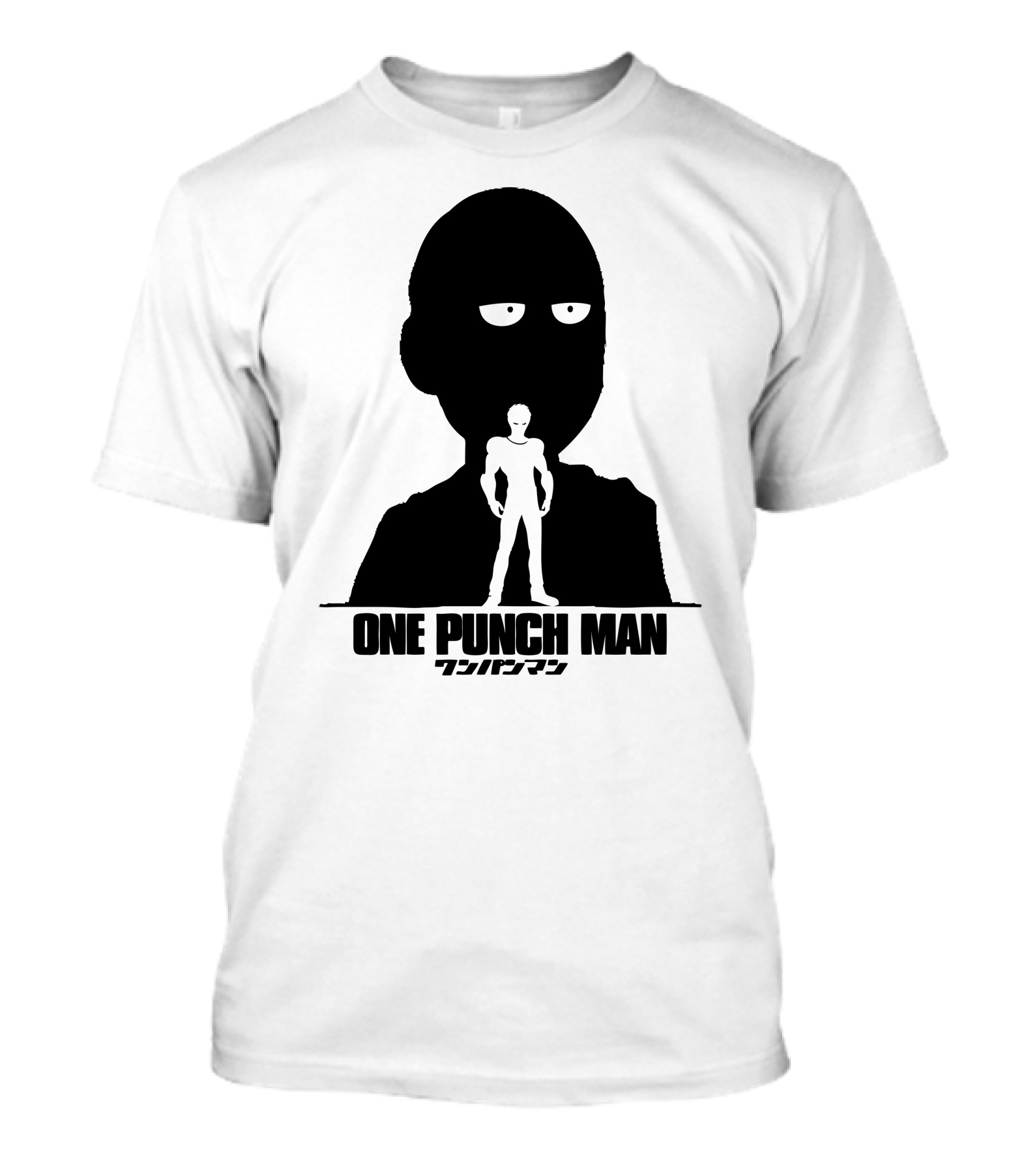 One Punch Man Silhouette Saitama Japanese Text T-Shirt