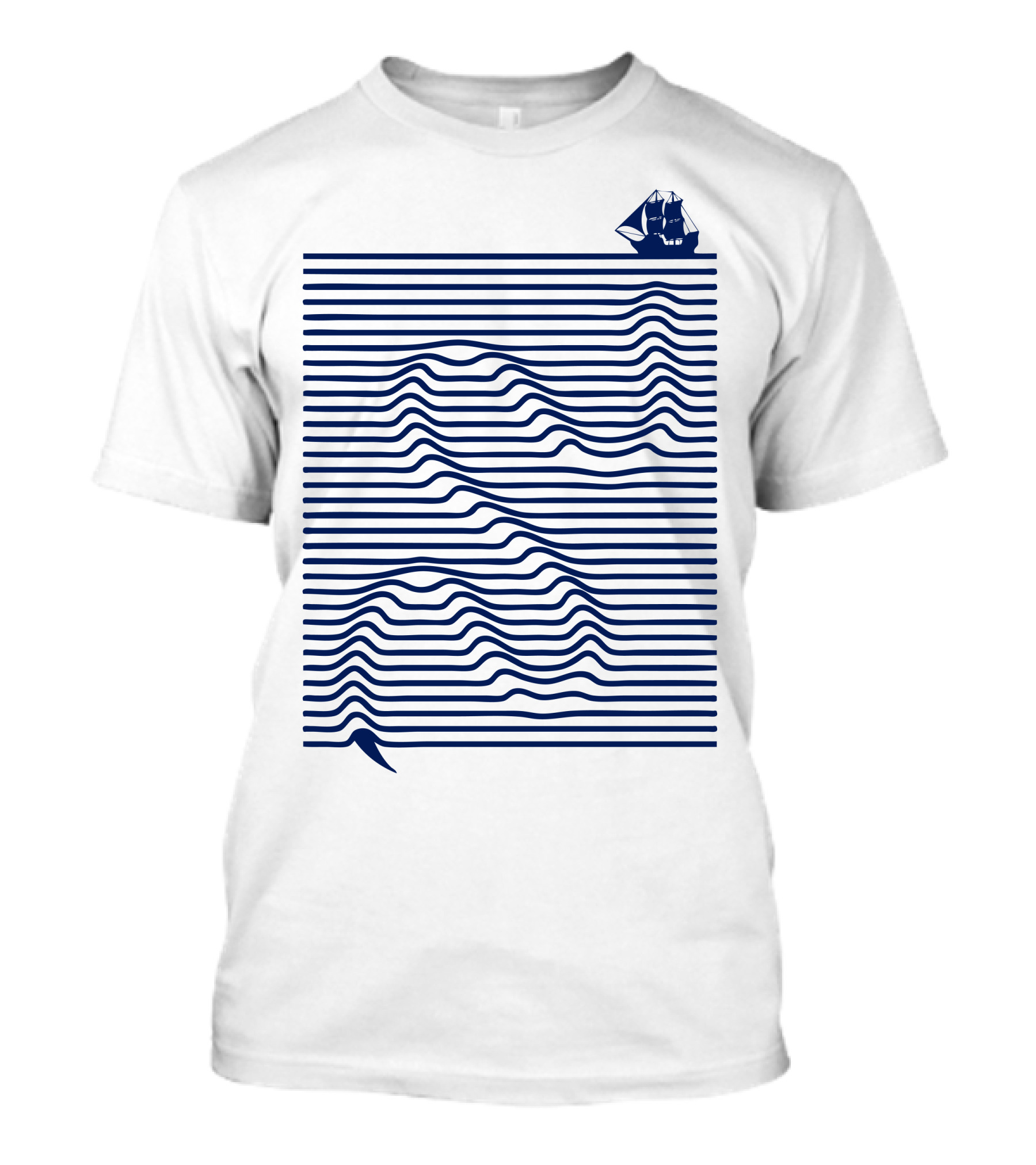 Deep Rising Nautical Ship And Serpent Waves T-Shirt