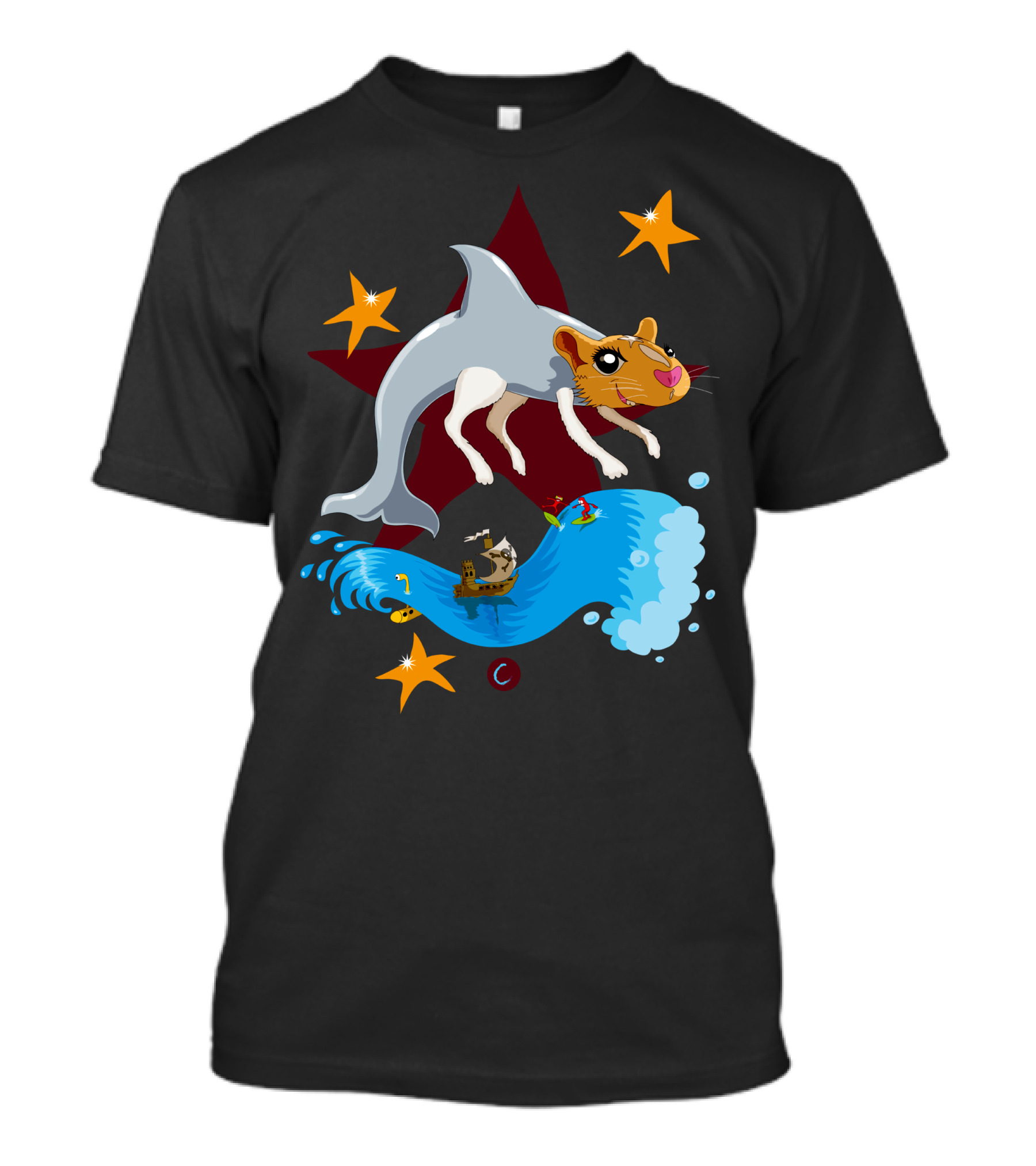 Gerdauchat Hybrid Creature Surreal Ocean Wave Adventure T-Shirt