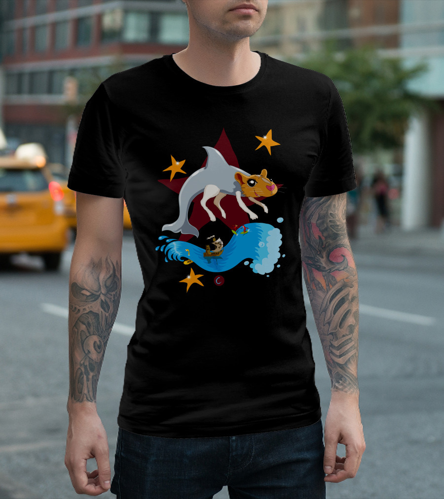 Gerdauchat Hybrid Creature Surreal Ocean Wave Adventure T-Shirt
