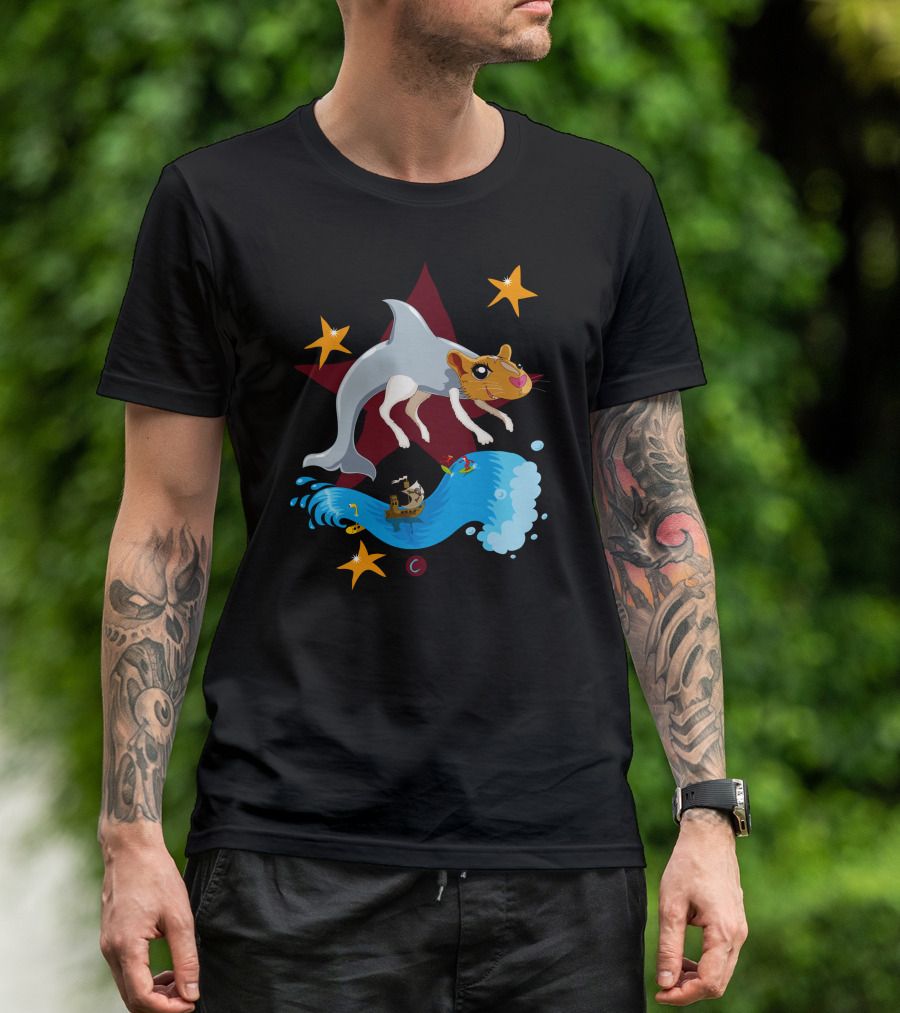 Gerdauchat Hybrid Creature Surreal Ocean Wave Adventure T-Shirt