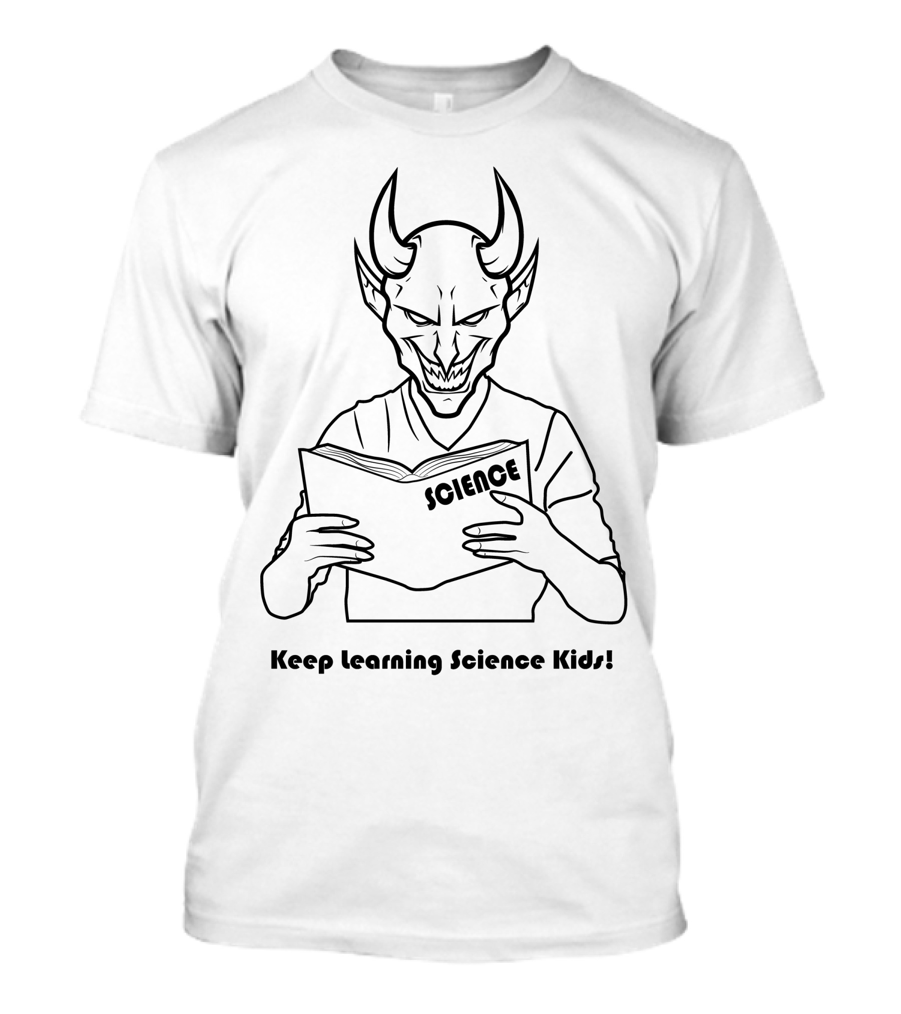Keep Learning Science Kids Devil Reading Science Book T-Shirt