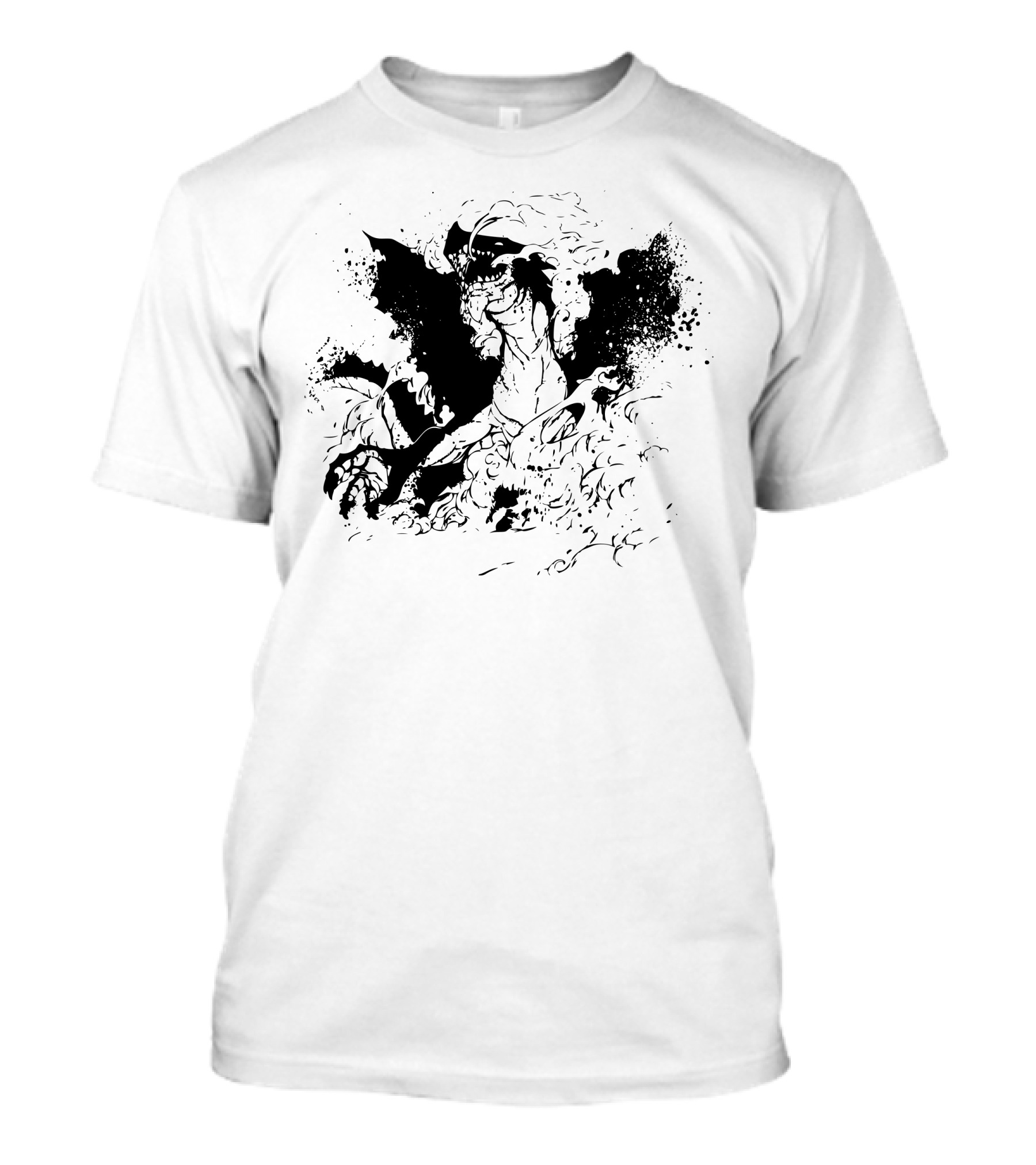 King Of The Fire Dragons Black Silhouette Fantasy T-Shirt