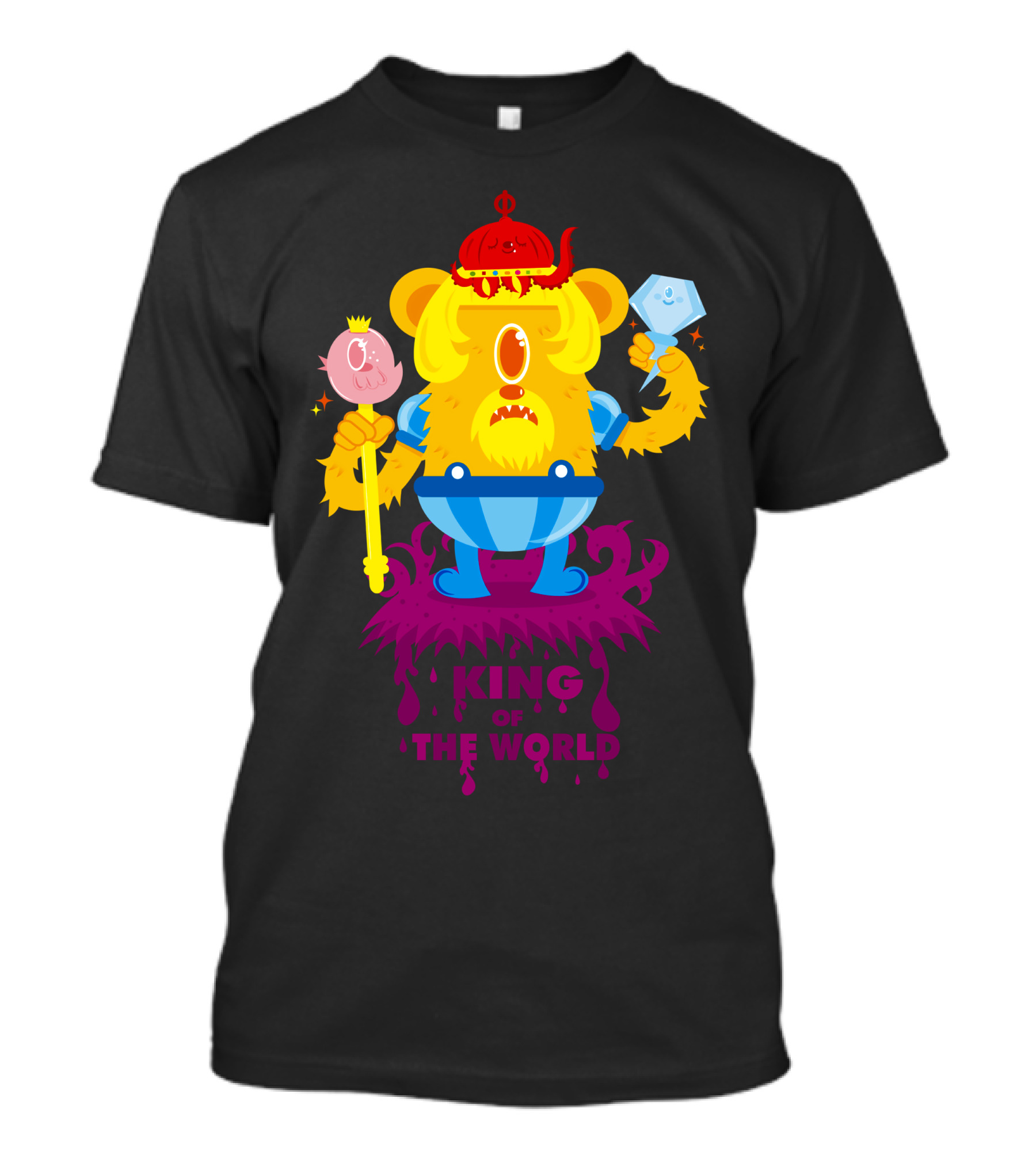 King Of The World Monster With Crown And Scepters T-Shirt