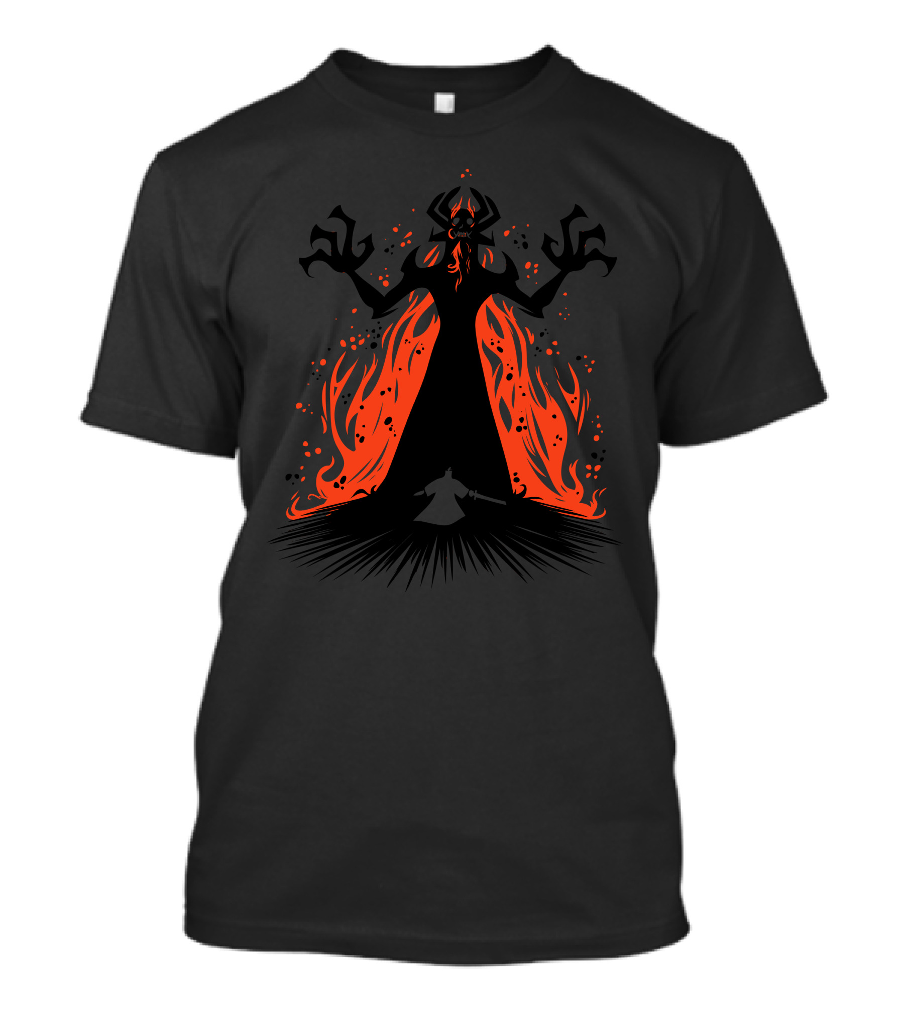 Master Of Darkness Samurai Duel Against Fiery Demon T-Shirt