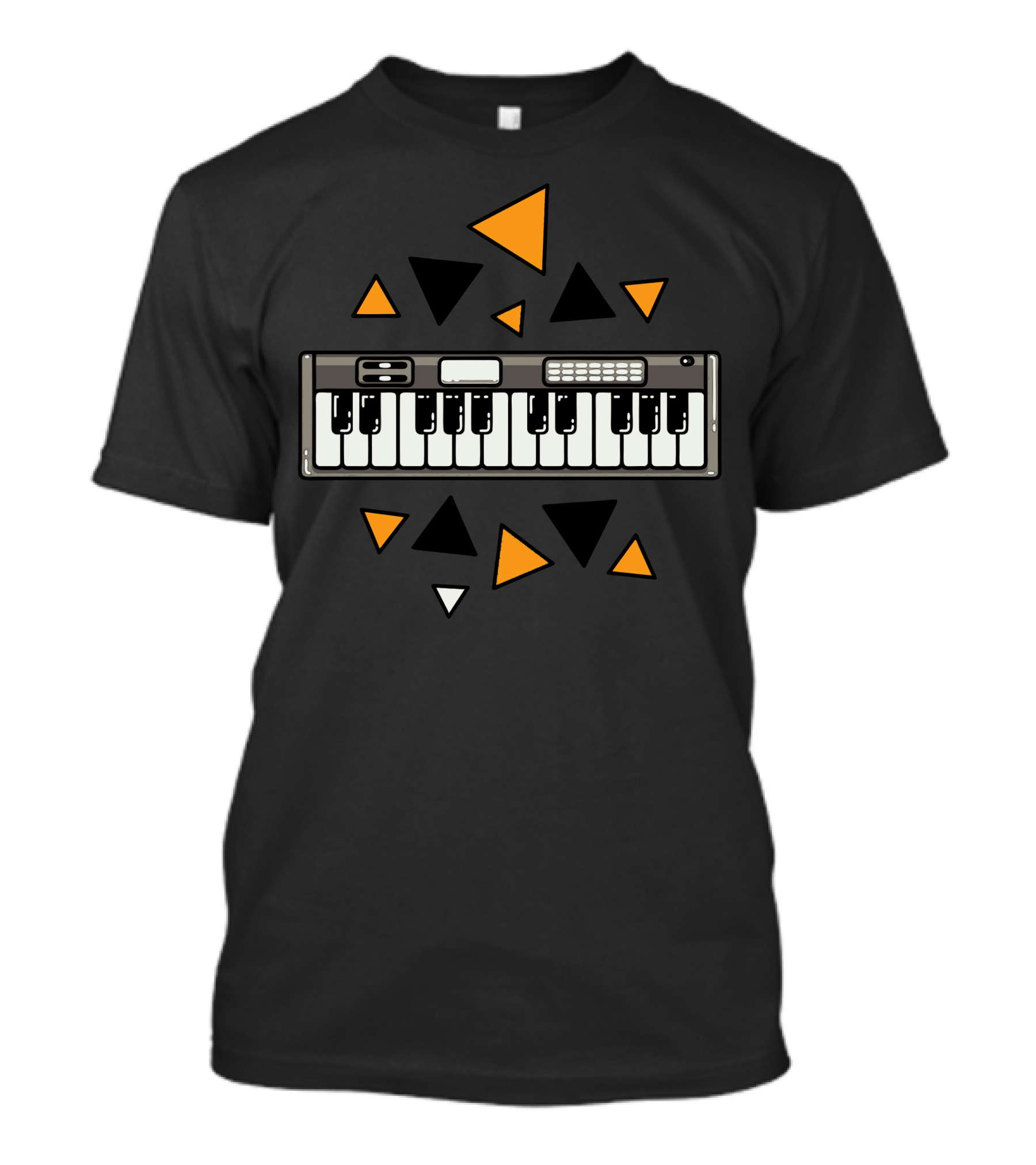 Music Keyboard Electronic Piano Triangle Reflections Cute Vector T-Shirt