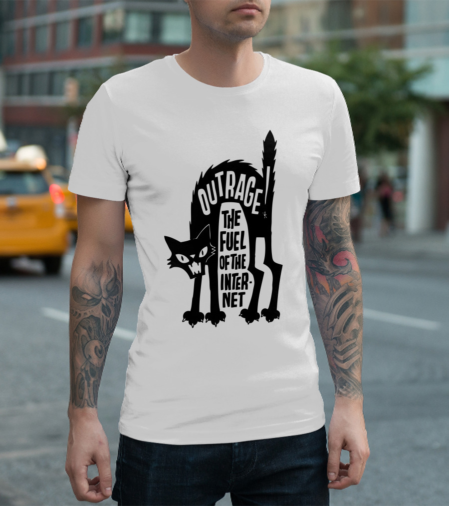 OUTRAGE CAT THE FUEL OF THE INTERNET T-Shirt