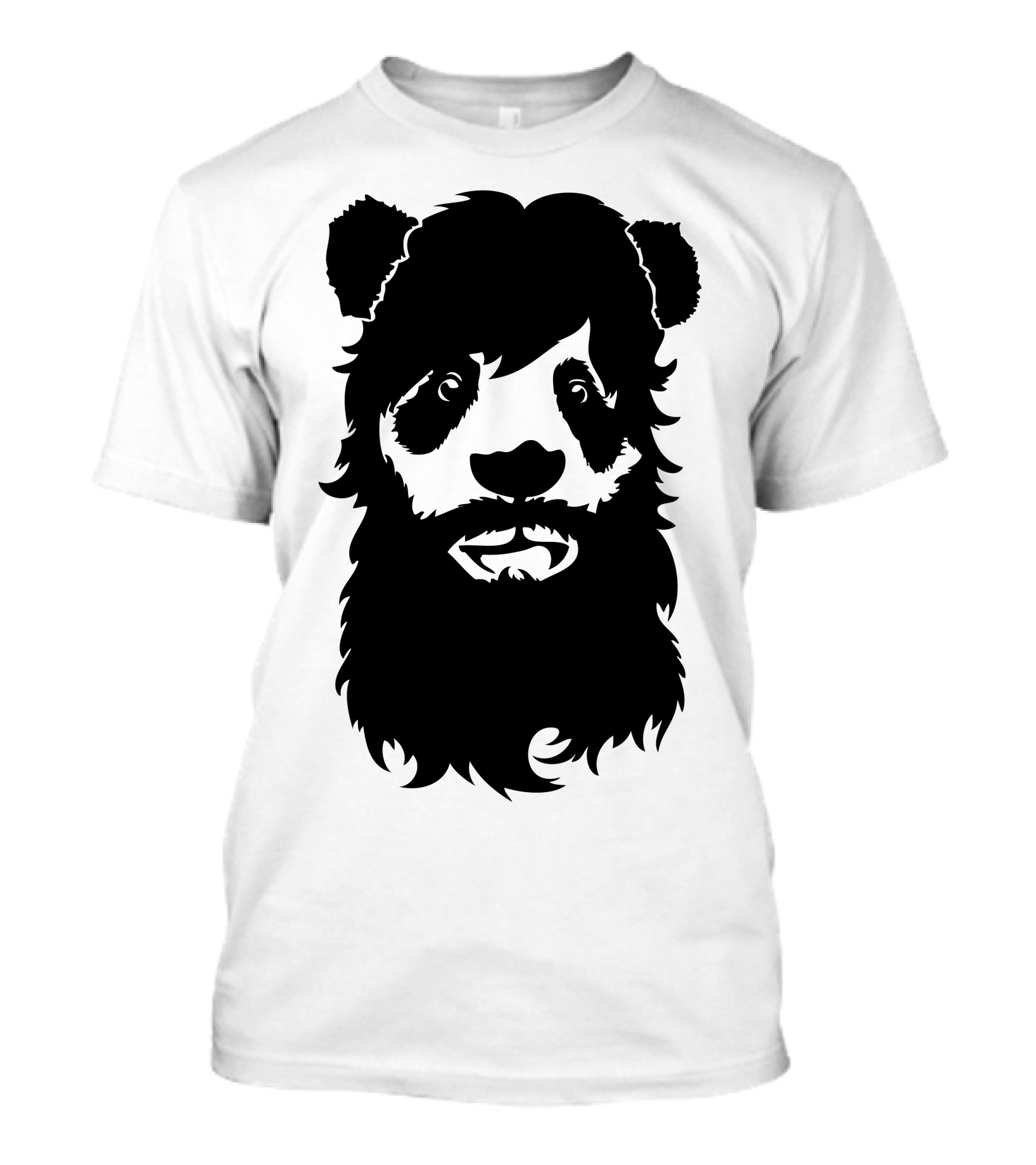 Panda Beard Silhouette Face Fusion T-Shirt