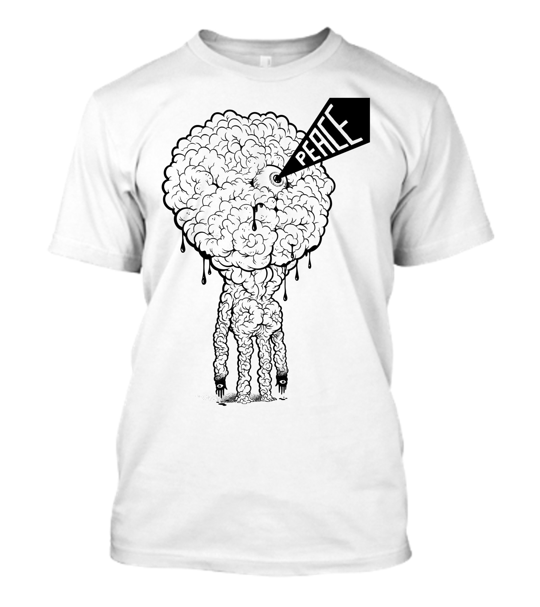 Peace Brains Psychedelic Cloud Creature With Dripping Details T-Shirt