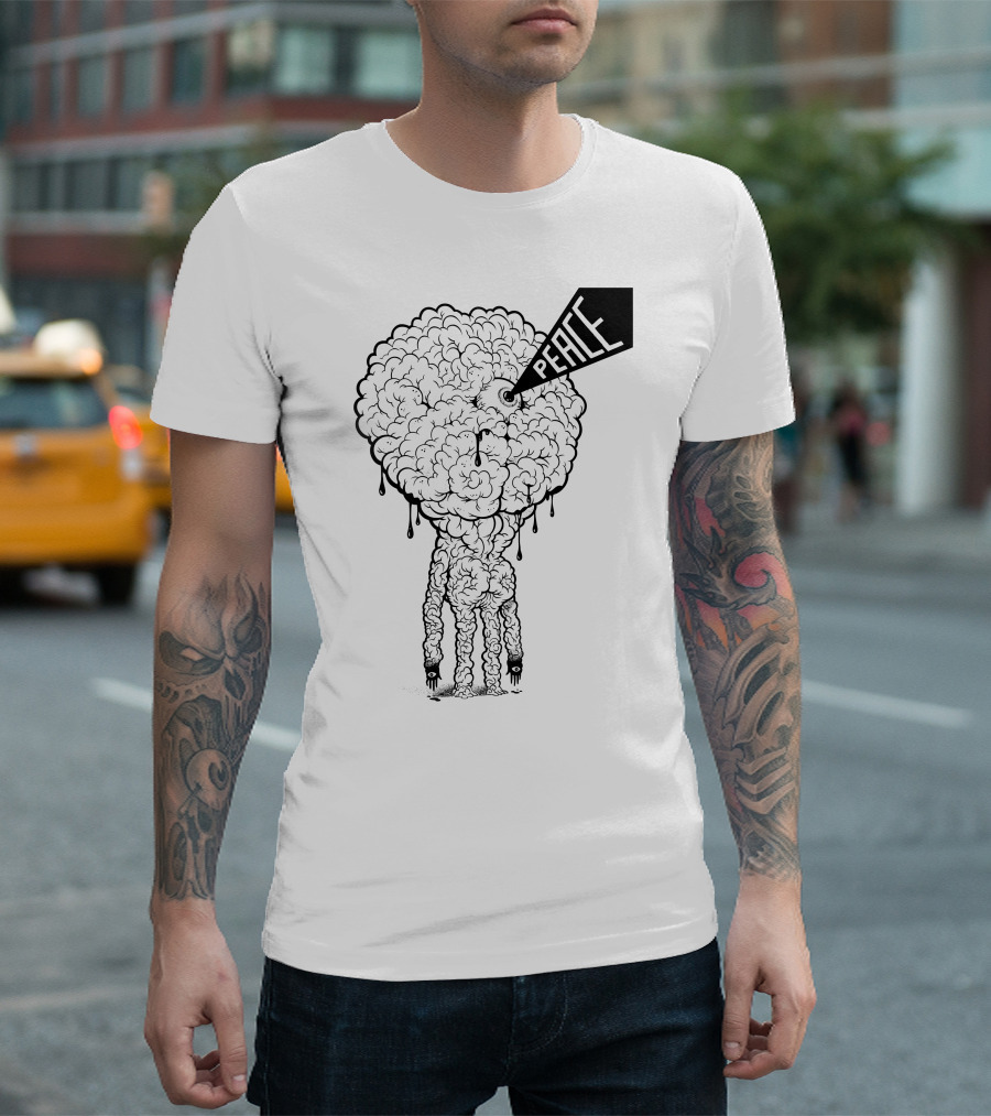 Peace Brains Psychedelic Cloud Creature With Dripping Details T-Shirt