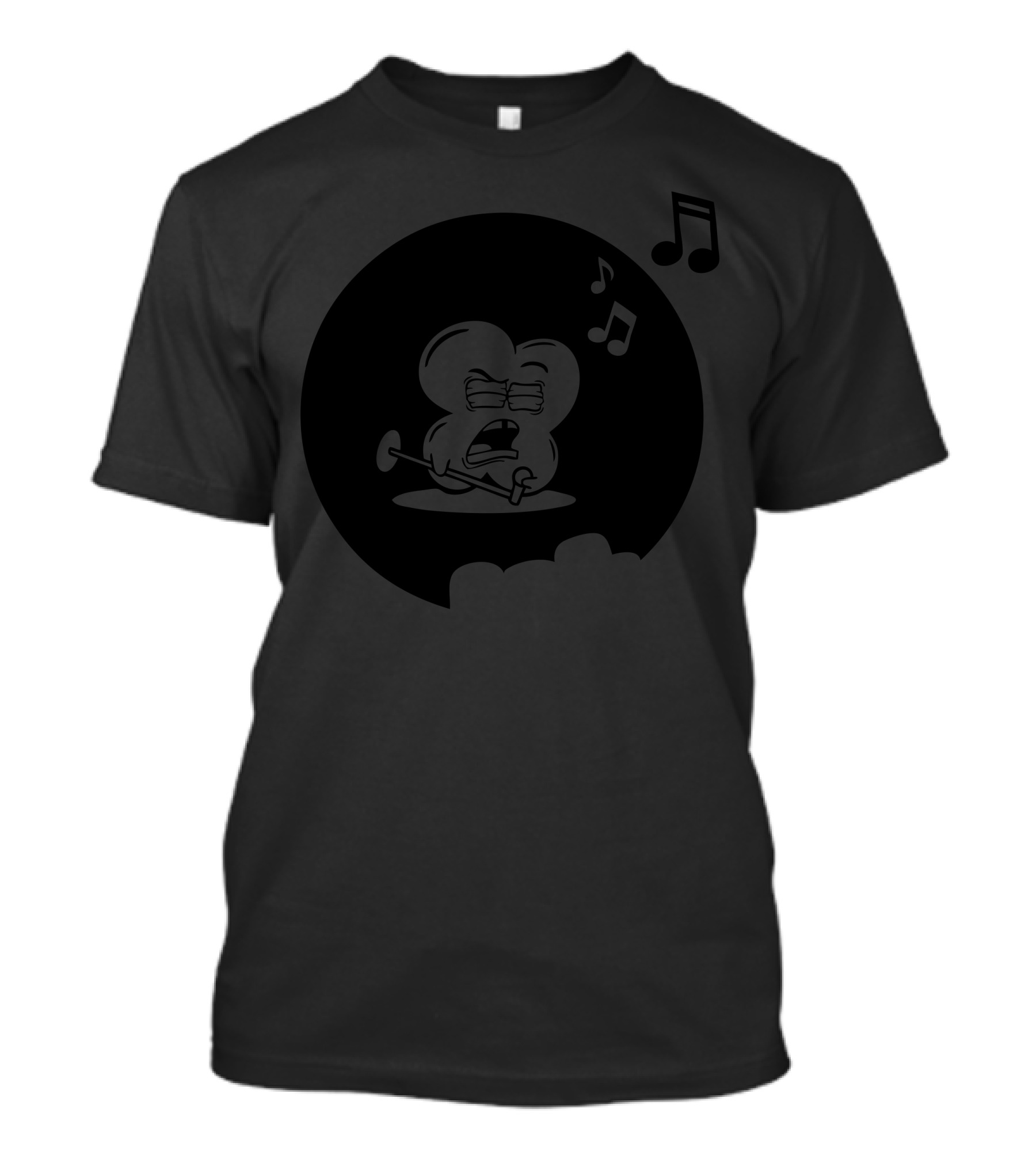 Popstar Singing Cartoon Character With Musical Notes T-Shirt