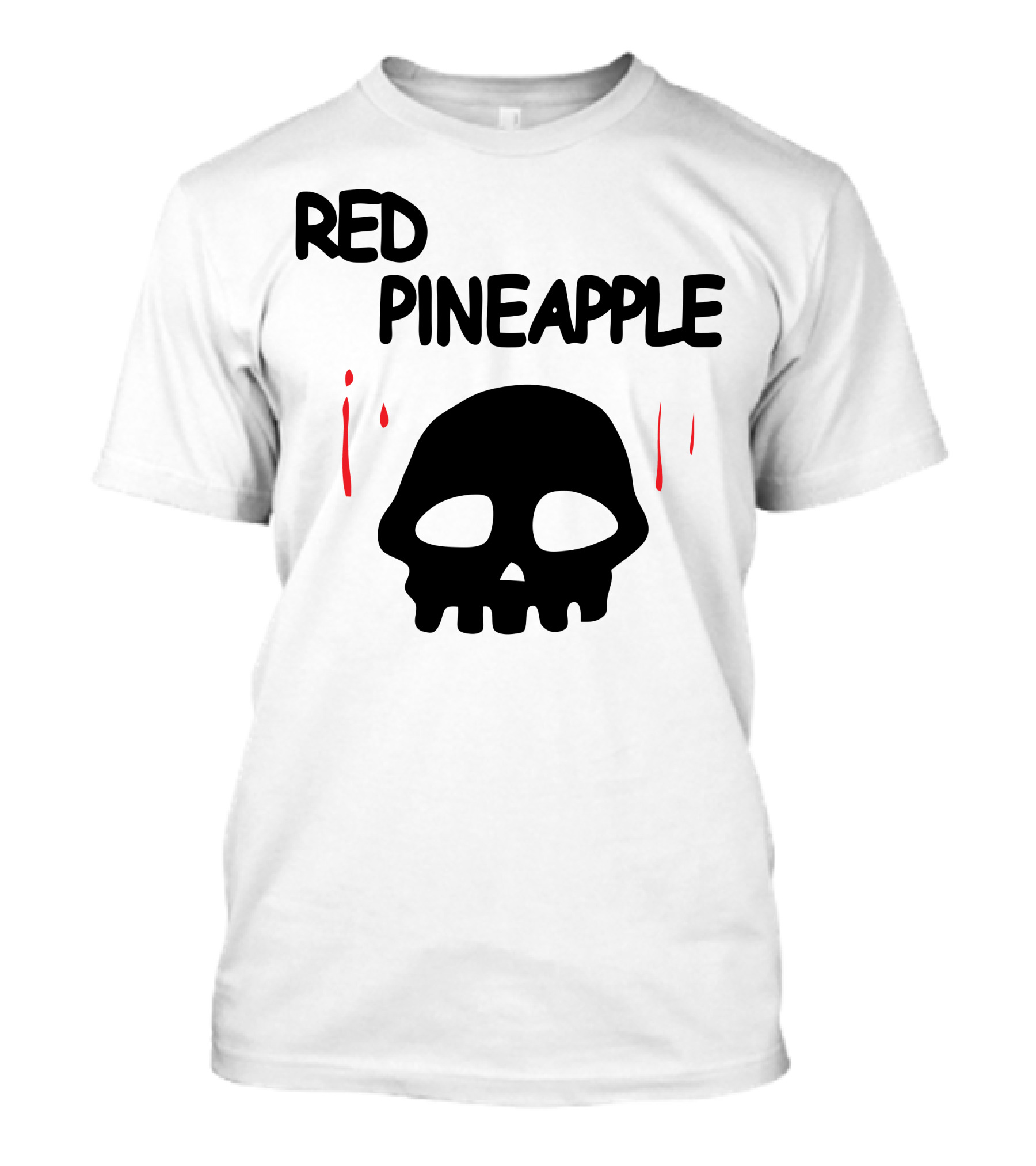 Red Pineapple Skull With Red Drips T-Shirt