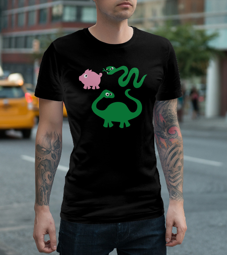 Pig Plus Snake Equals Dinosaur T-Shirt