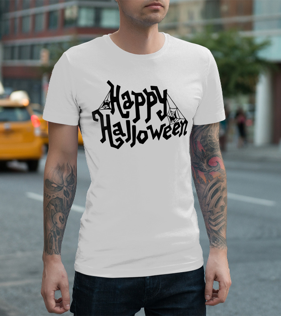 Happy Halloween Spooky Web Letters T-Shirt