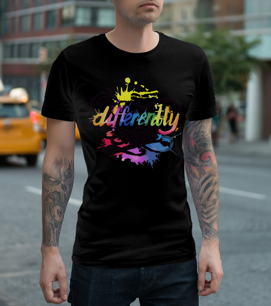 Differently Colorful Paint Splatter T-Shirt