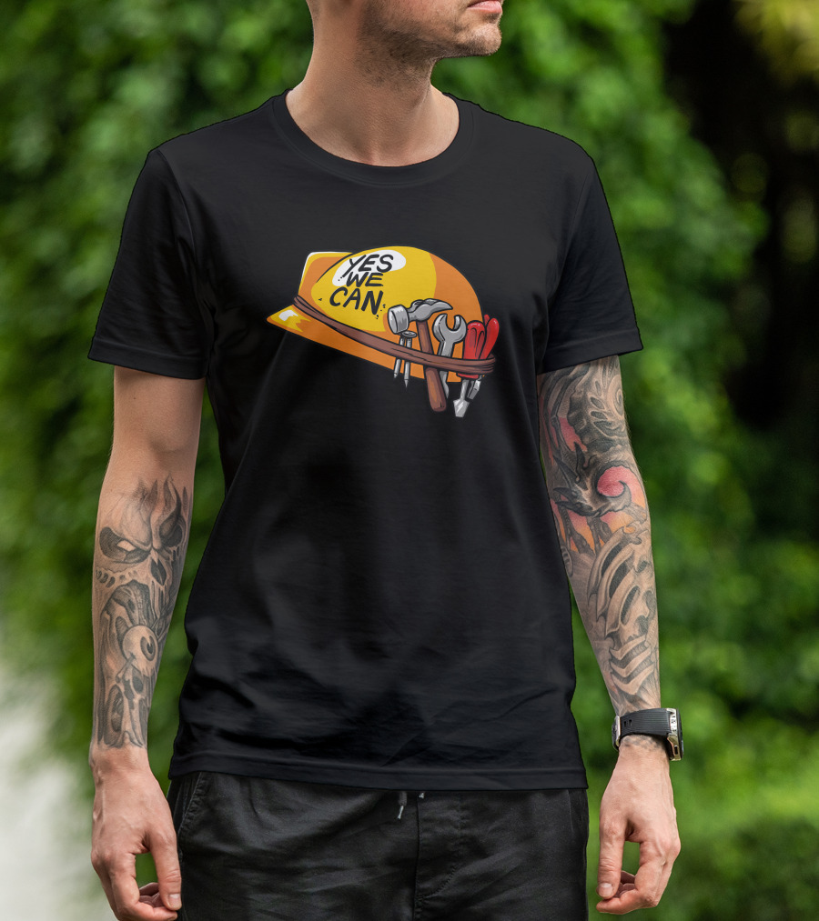 Yes We Can Full Metal Bob Construction Helmet Wrench Tools T-Shirt