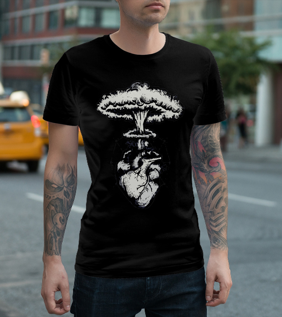 Heart and Mushroom Cloud Explosion T-Shirt