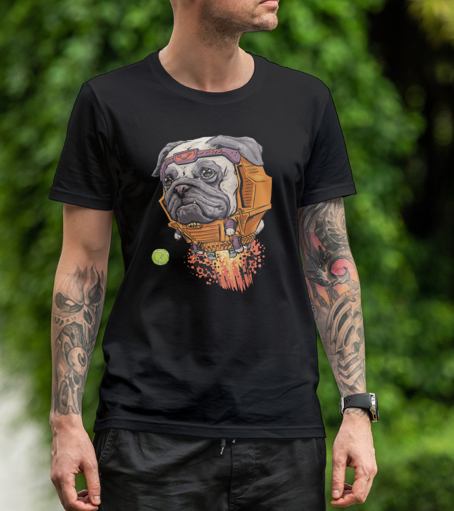 MODOK Pug Rocket Tennis Ball Chase T-Shirt