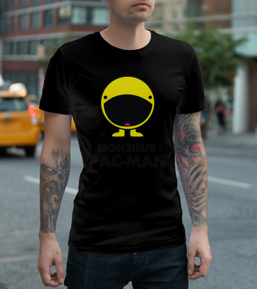 Monsieur Pac-Man Yellow Character Face T-Shirt