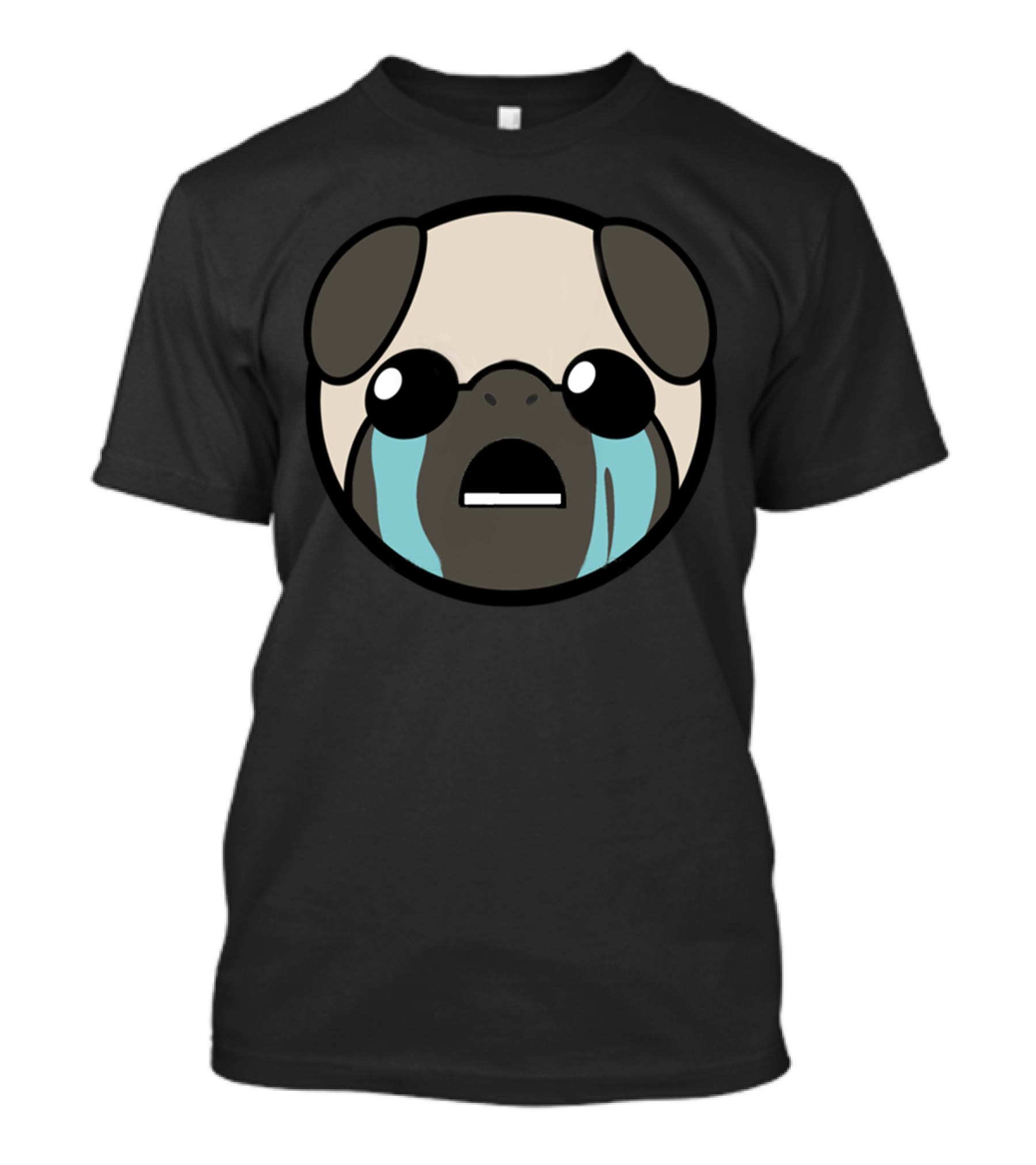 Pugthump Crying Pug Face With Big Eyes And Tears T-Shirt