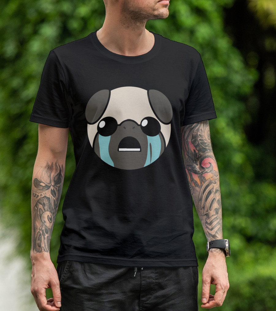 Pugthump Crying Pug Face With Big Eyes And Tears T-Shirt