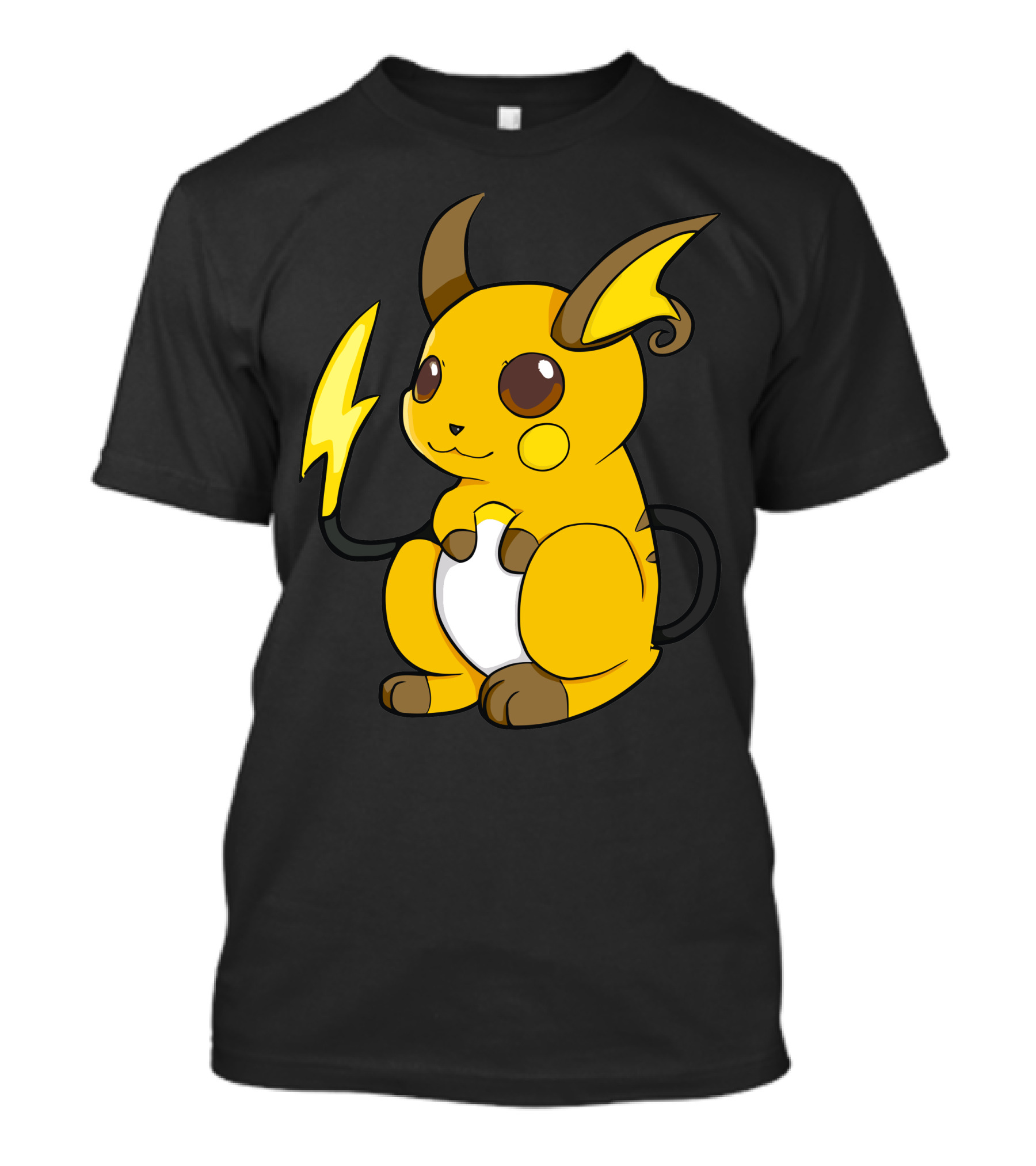 Raichu Electric Mouse Pokémon Yellow And Brown Character T-Shirt