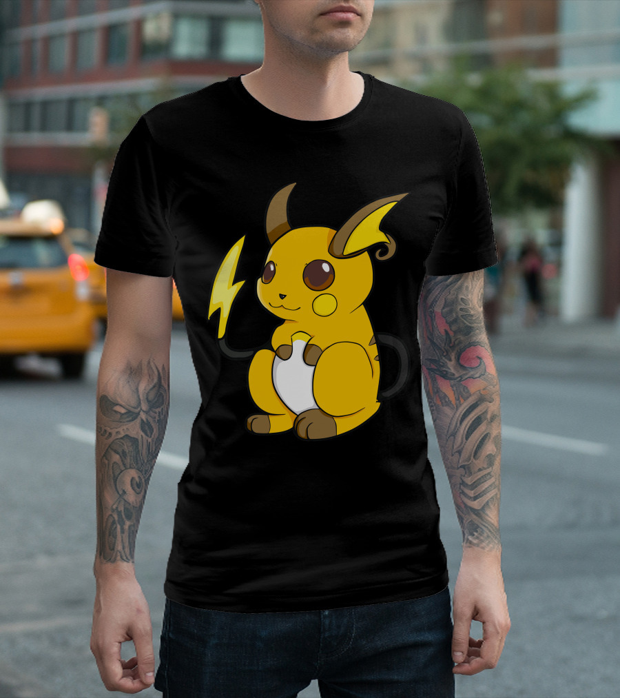 Raichu Electric Mouse Pokémon Yellow And Brown Character T-Shirt