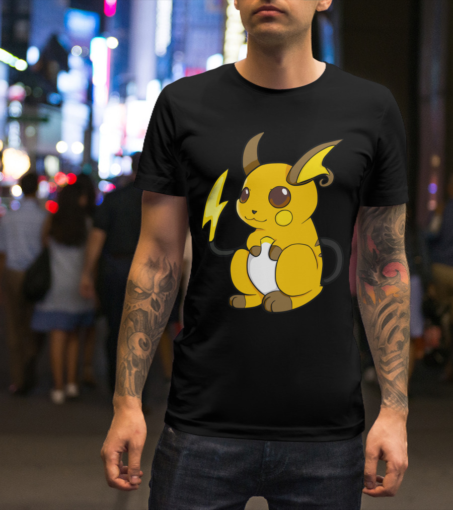 Raichu Electric Mouse Pokémon Yellow And Brown Character T-Shirt
