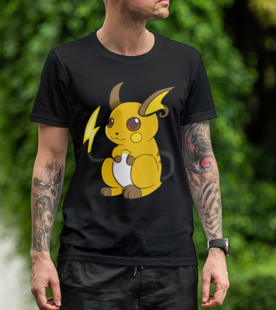 Raichu Electric Mouse Pokémon Yellow And Brown Character T-Shirt