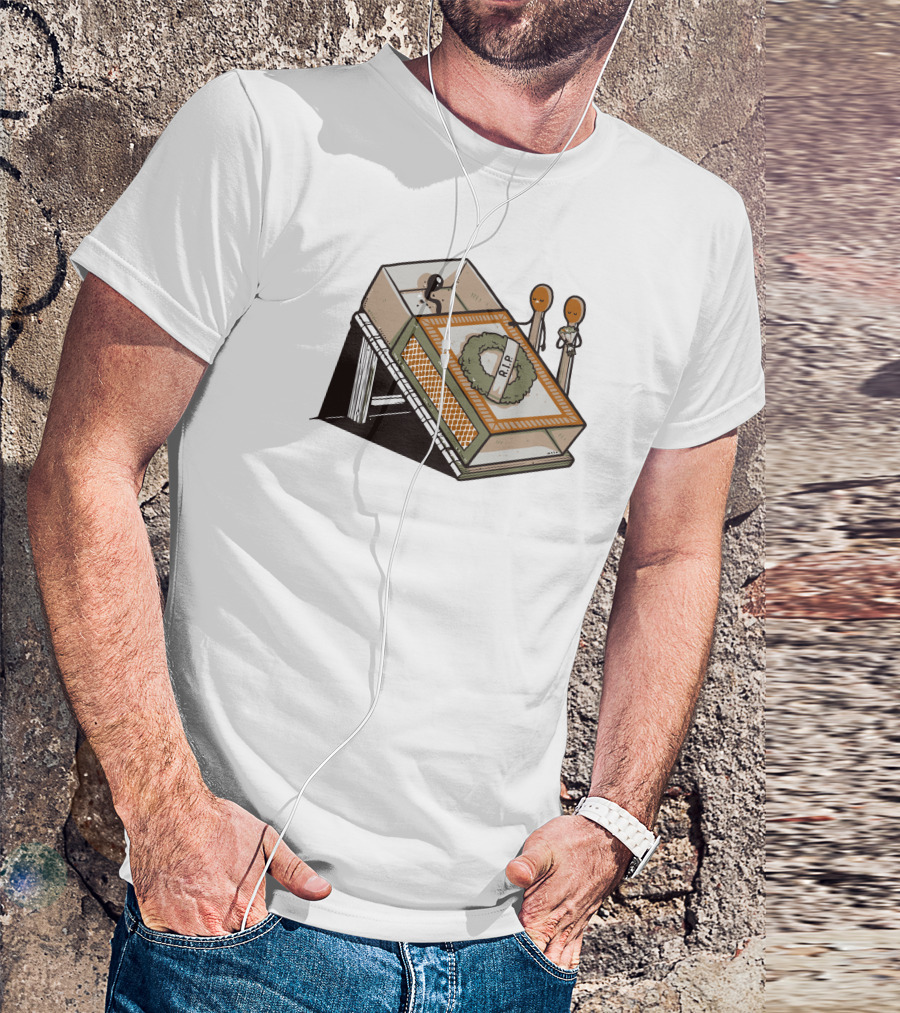 RIP Matchstick Funeral In Matchbox Coffin With Wreath T-Shirt
