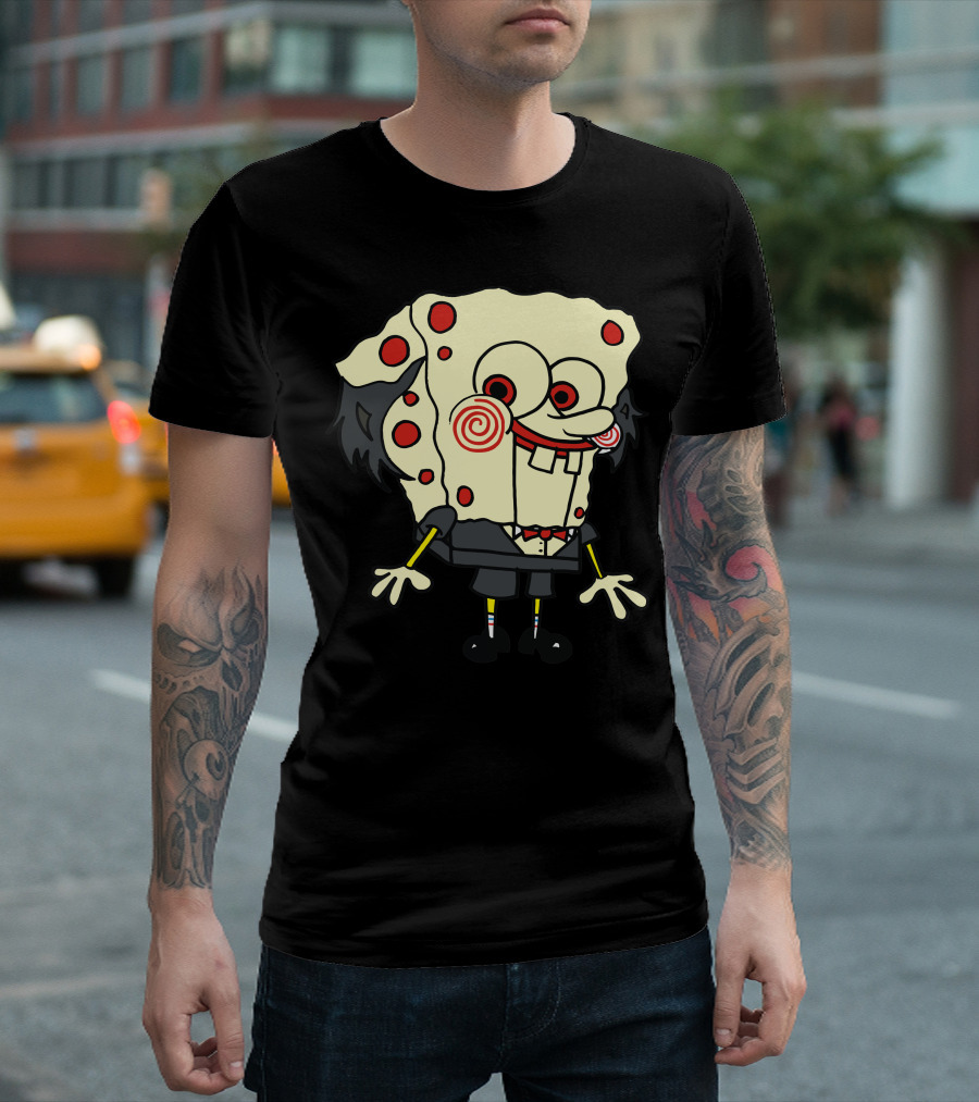 Saw Spongebob Jigsaw Mashup T-Shirt