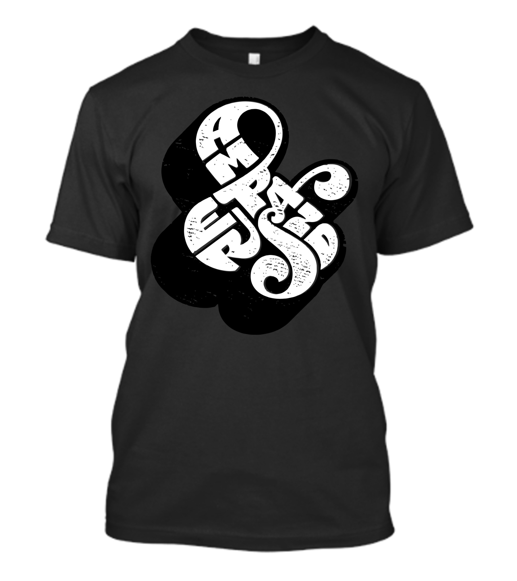 Ampersand Swirl Word Art Typography T-Shirt
