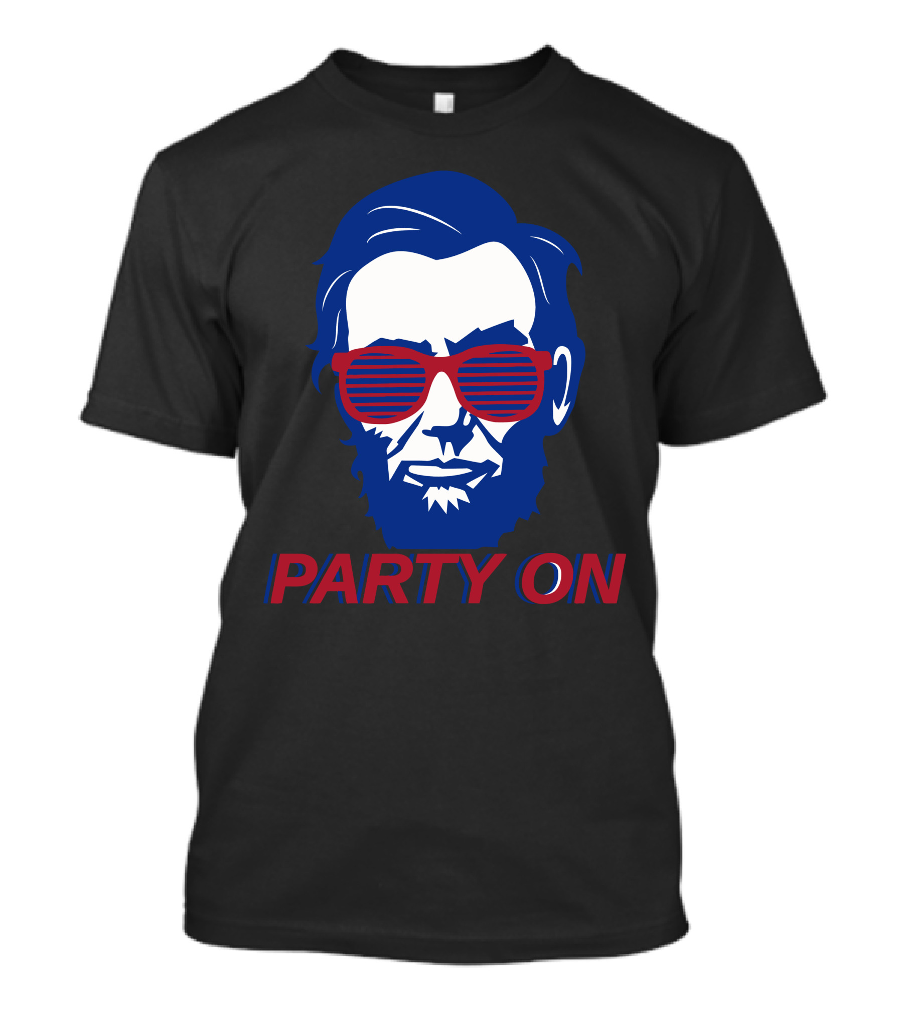 Abe Lincoln Party On USA Patriotic Sunglasses T-Shirt
