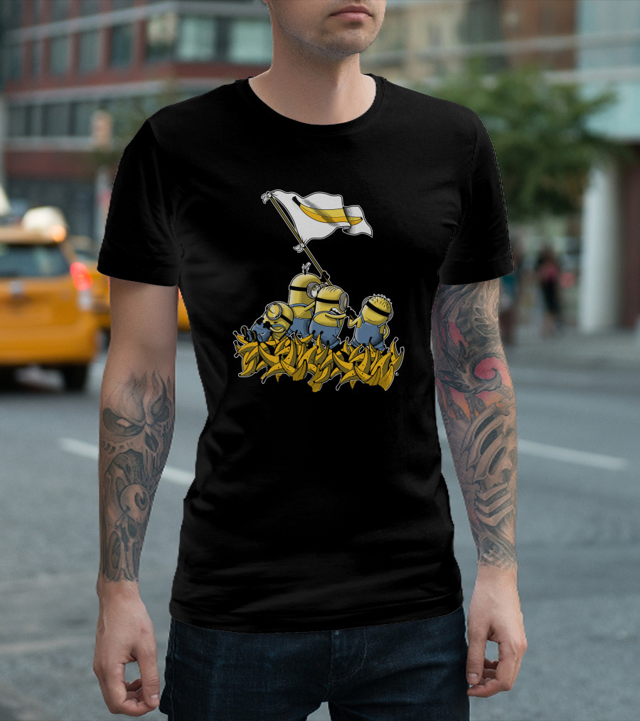 Minions Raising Banana Flag In A Field Of Bananas T-Shirt