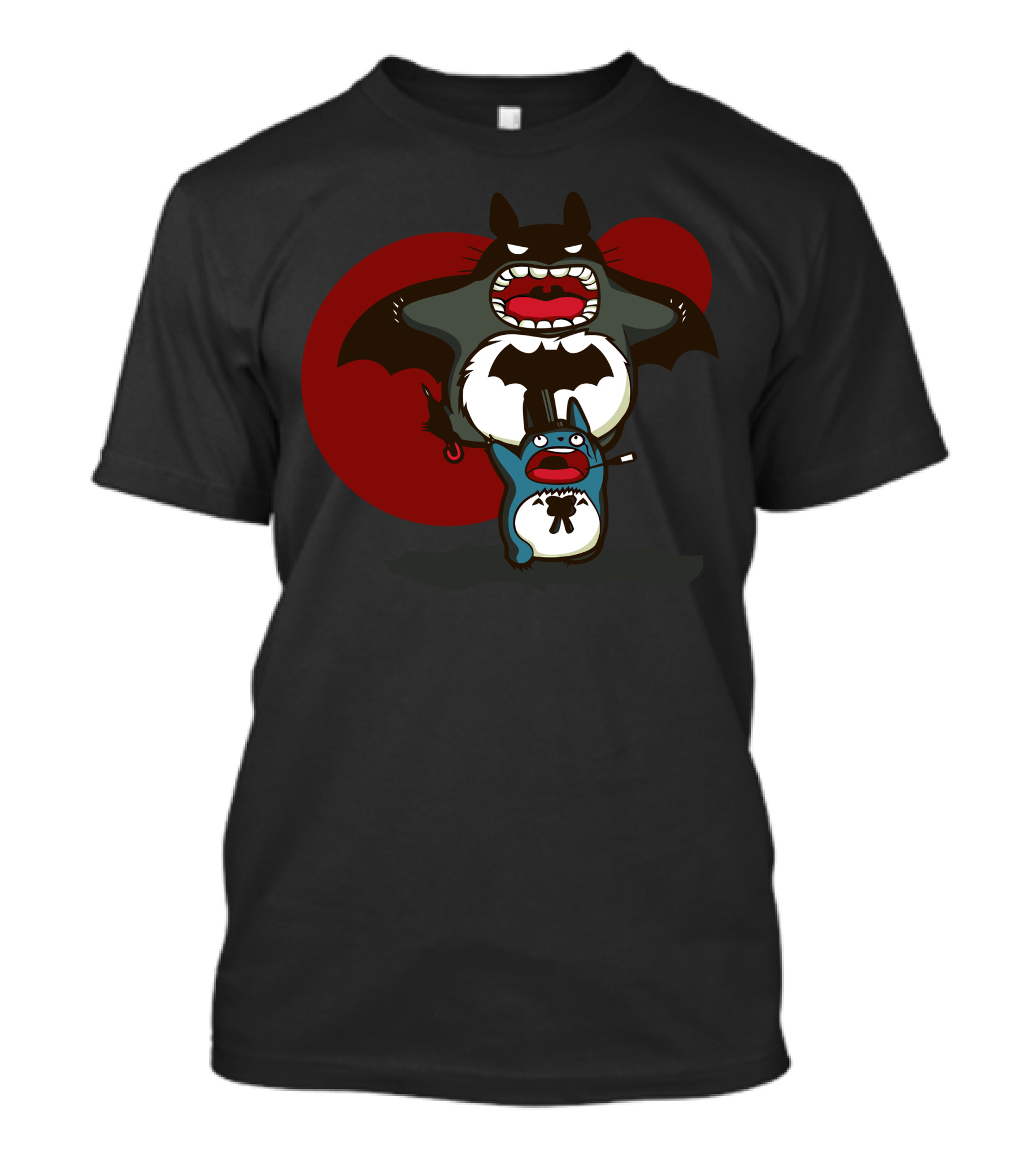 Bataro Redesign Totoro And Batman Crossover Character Mashup T-Shirt