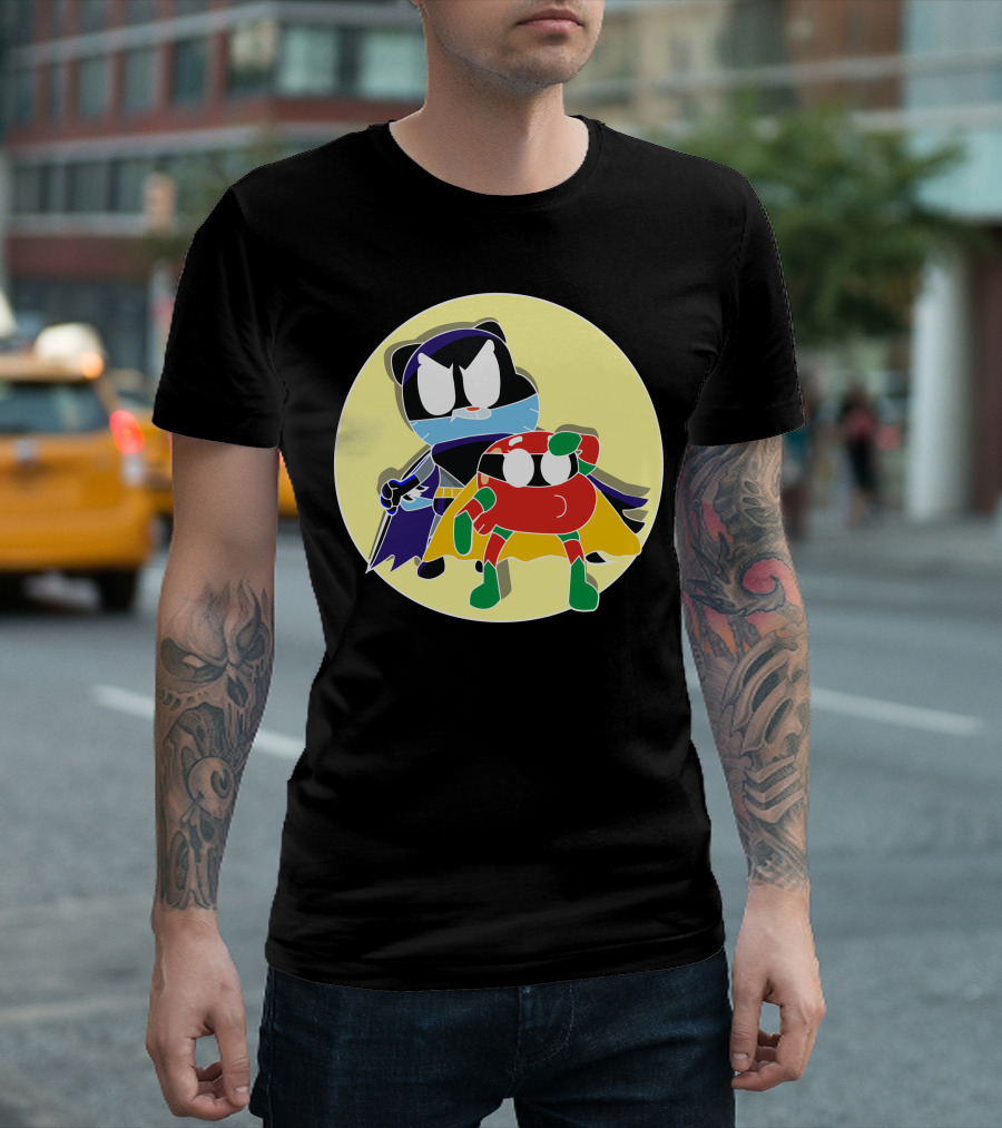 Batgumball Adventure Duo In Iconic Heroic Costumes T-Shirt