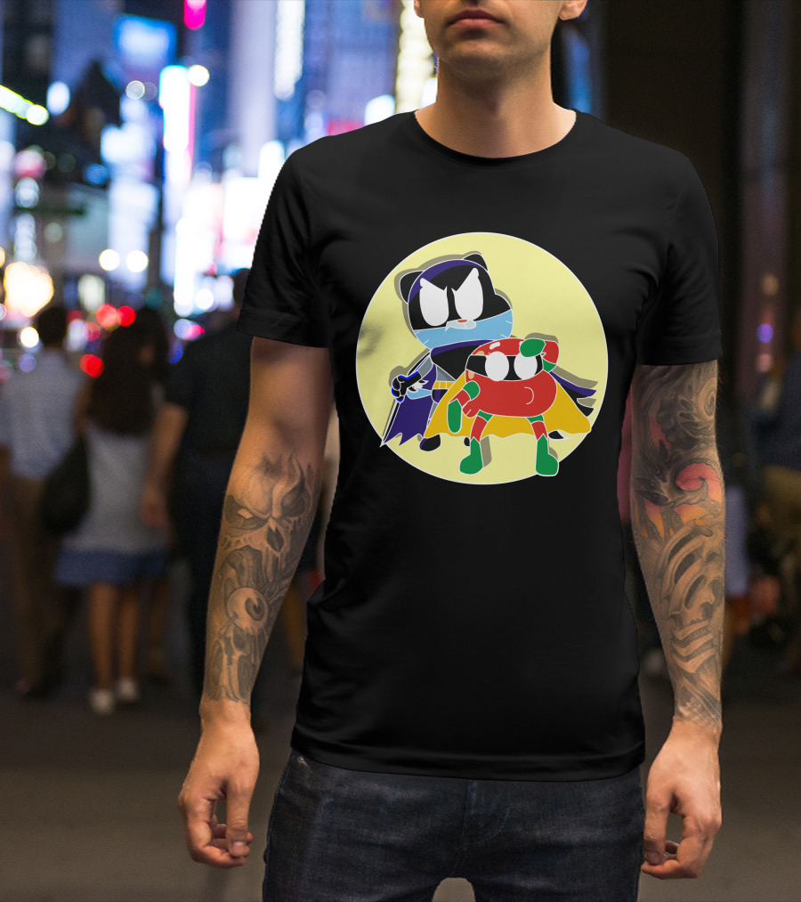 Batgumball Adventure Duo In Iconic Heroic Costumes T-Shirt