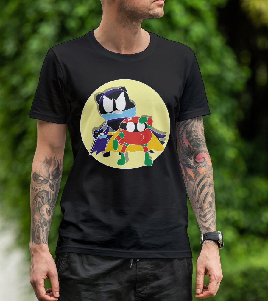Batgumball Adventure Duo In Iconic Heroic Costumes T-Shirt