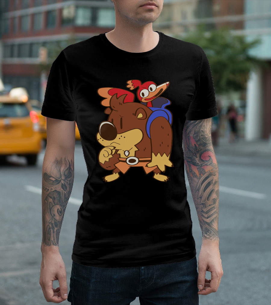 Bear Bird Banjo Kazooie Retro Style Characters T-Shirt