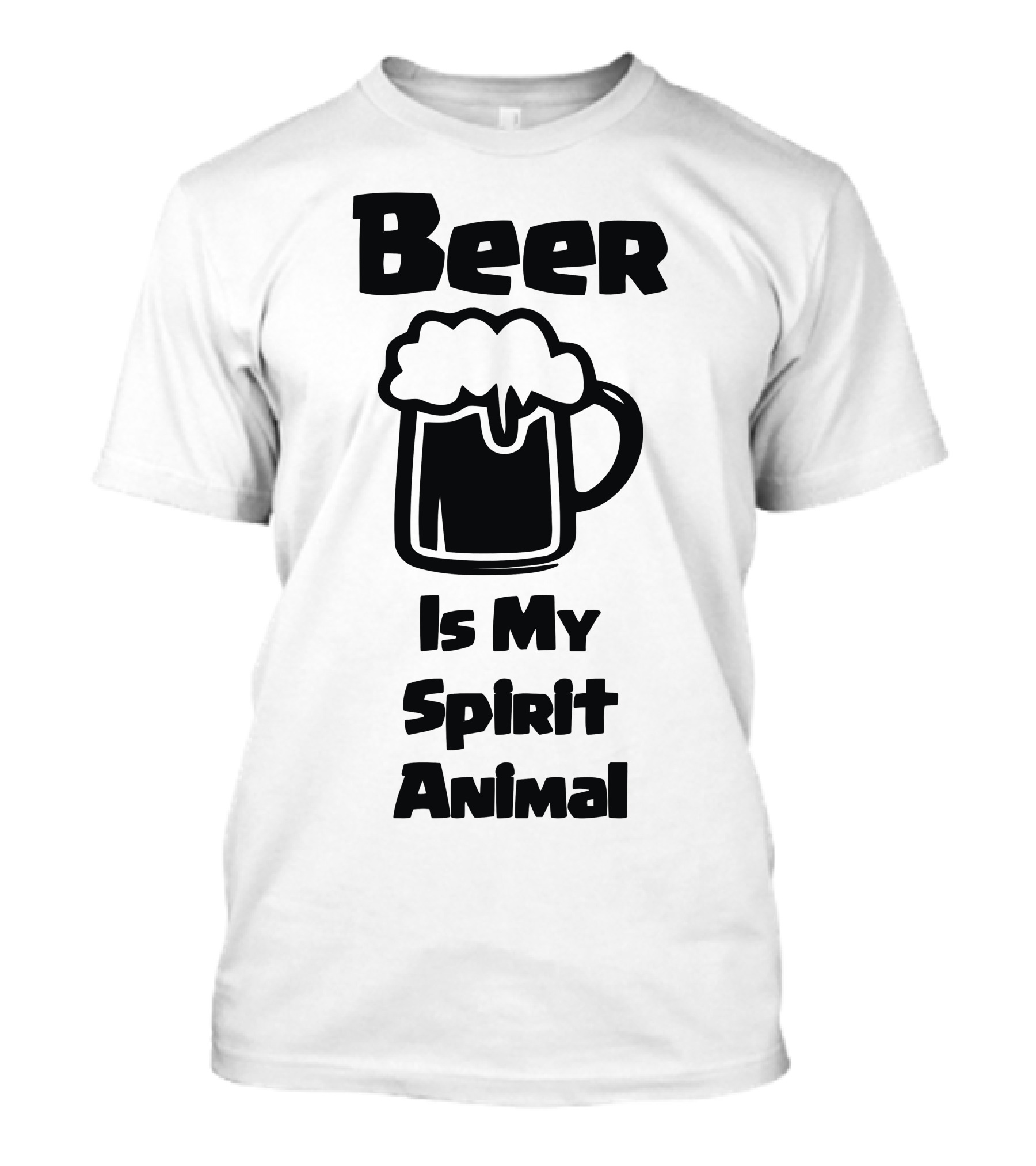 Beer Mug Silhouette Beer Is My Spirit Animal T-Shirt