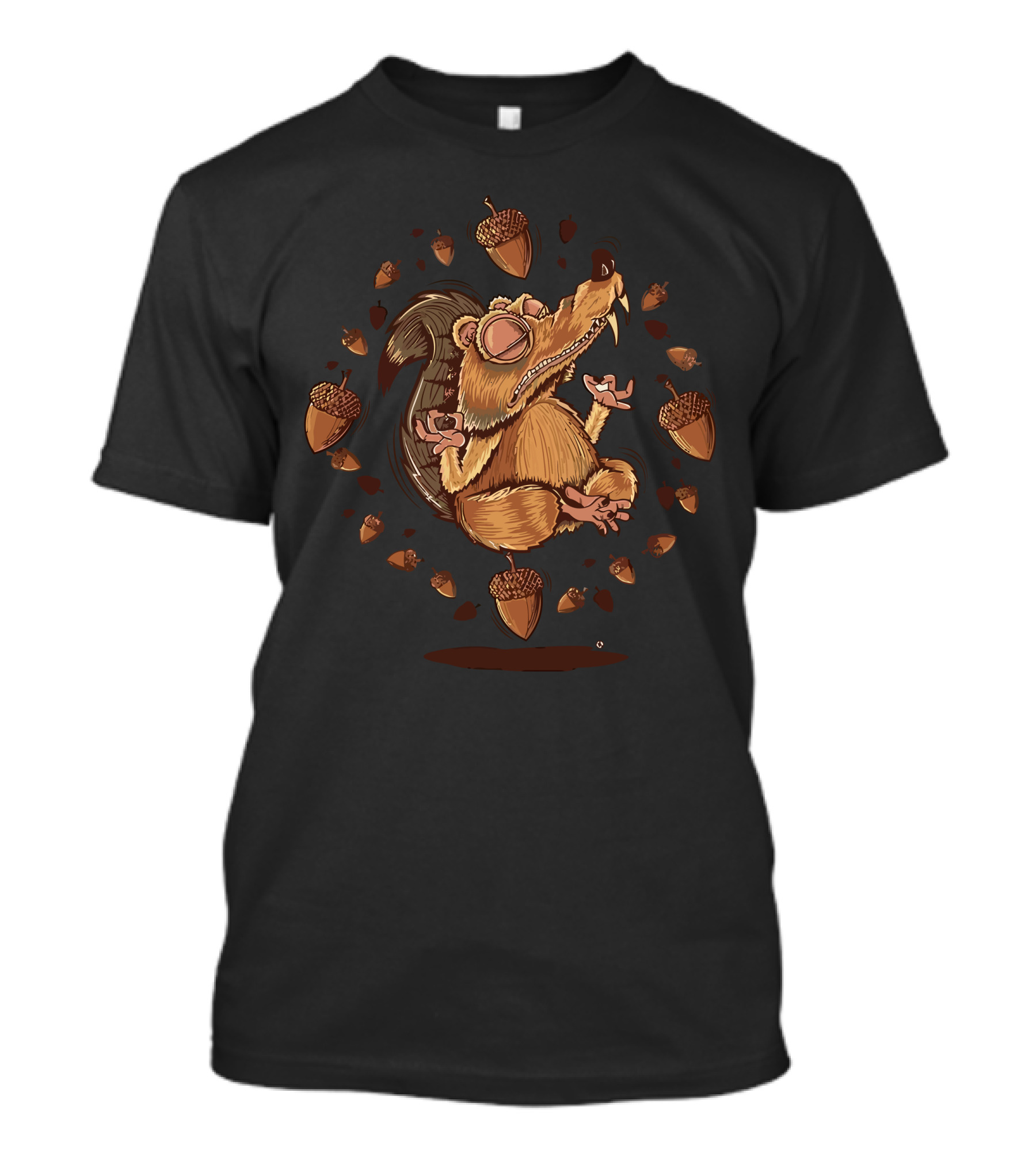 Bellota Yoga Squirrel Floating With Acorns Meditation T-Shirt