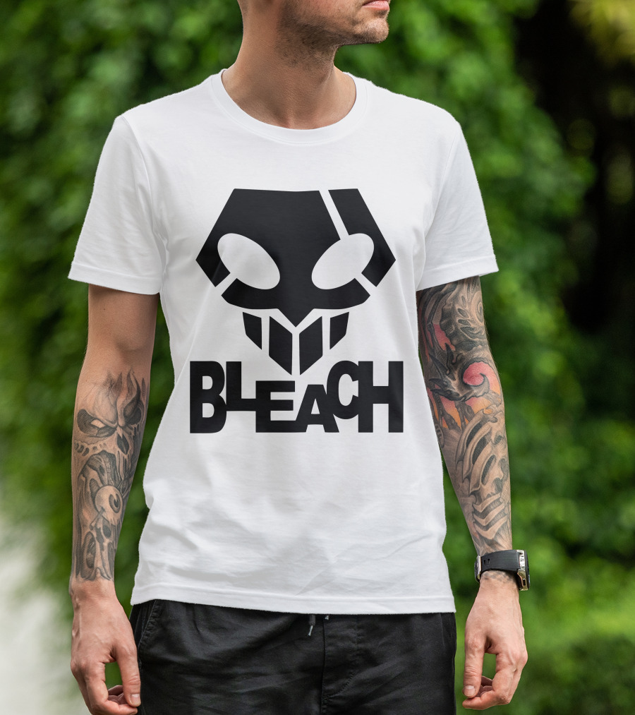 Bleach Skull Icon With Stylized Typography T-Shirt