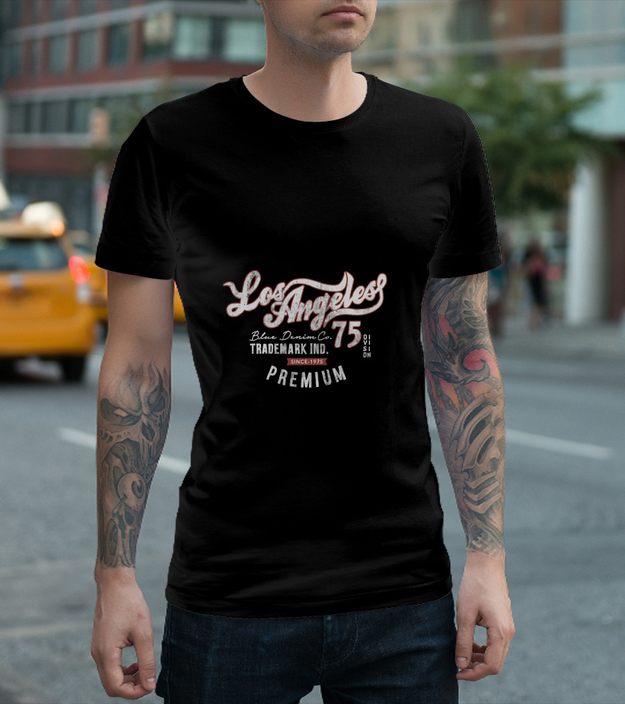 Los Angeles 75 Blue Denim Co Premium Since 1975 T-Shirt