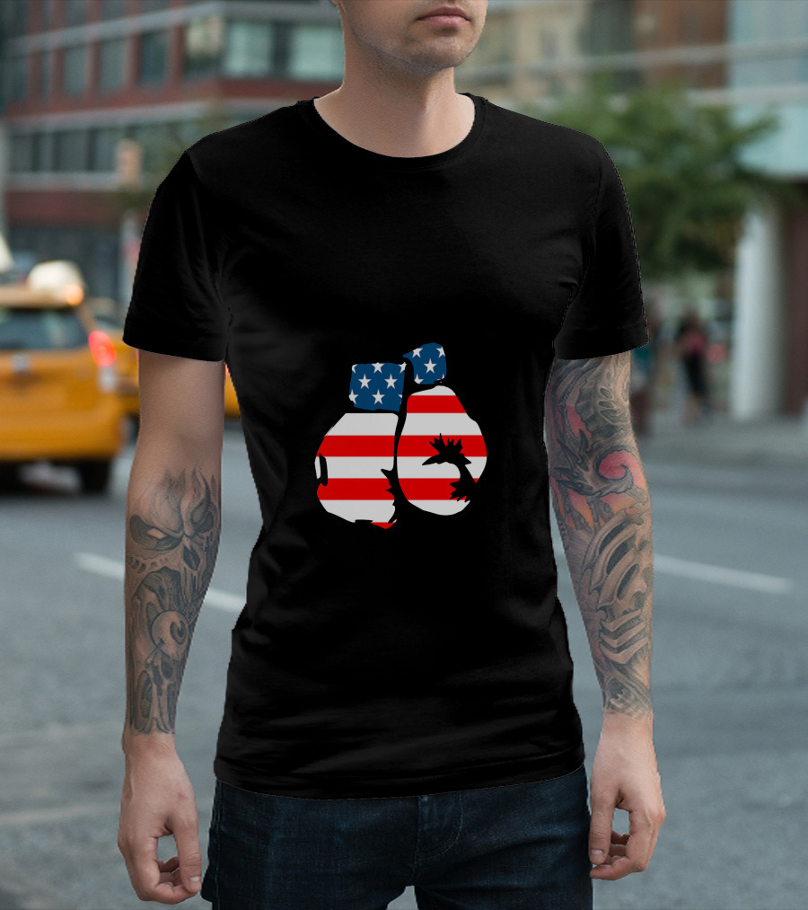 American Flag Boxing Gloves with Bald Eagle T-Shirt