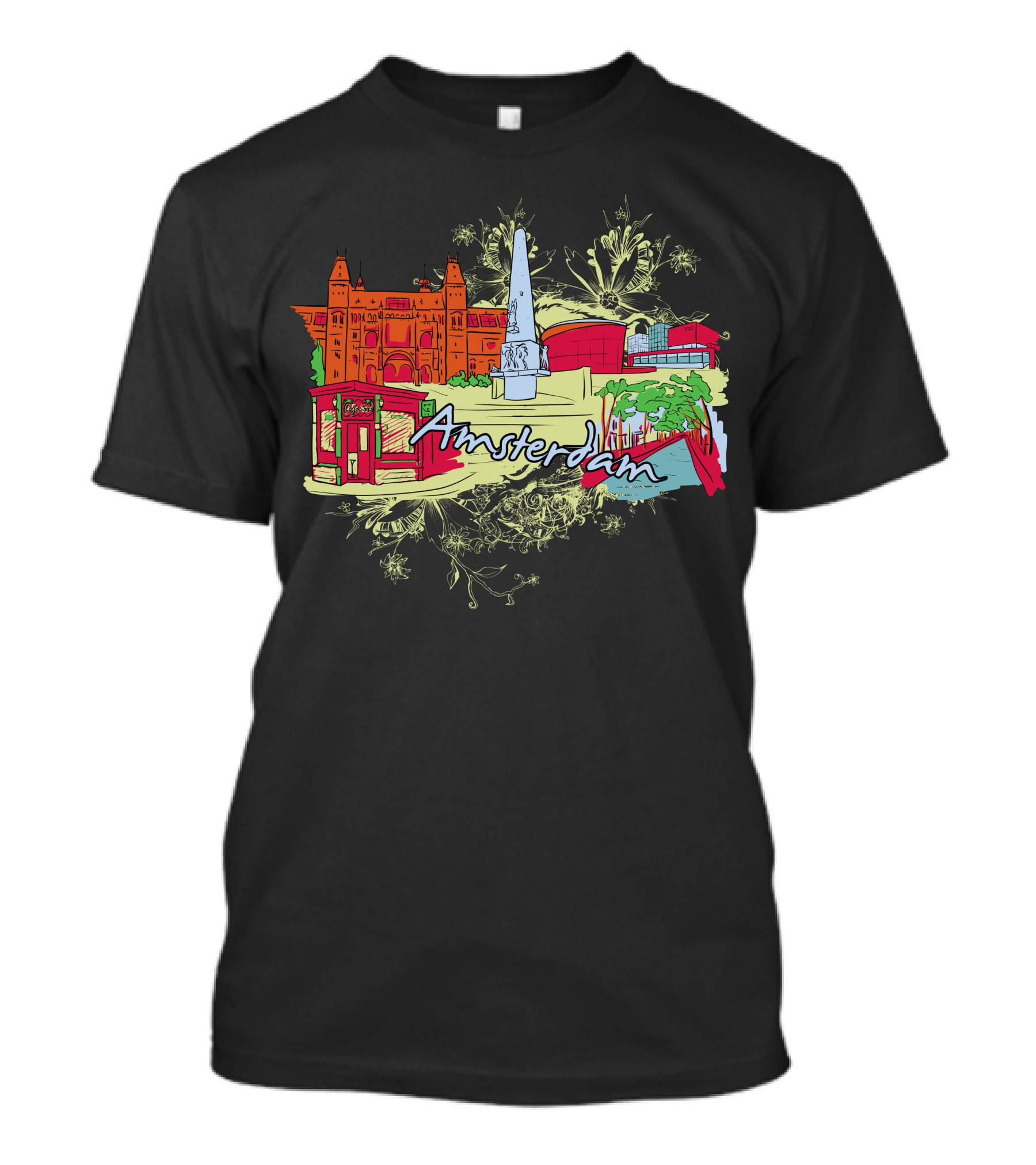 Amsterdam Landmarks Vibrant T-Shirt