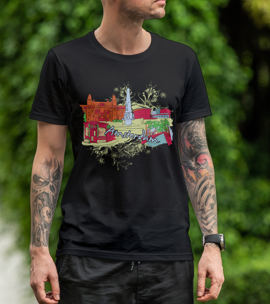 Amsterdam Landmarks Vibrant T-Shirt