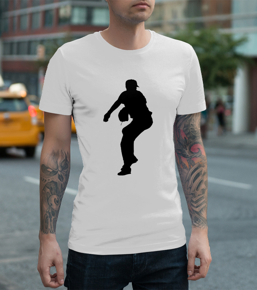 Baseball Pitcher Silhouette Motion T-Shirt