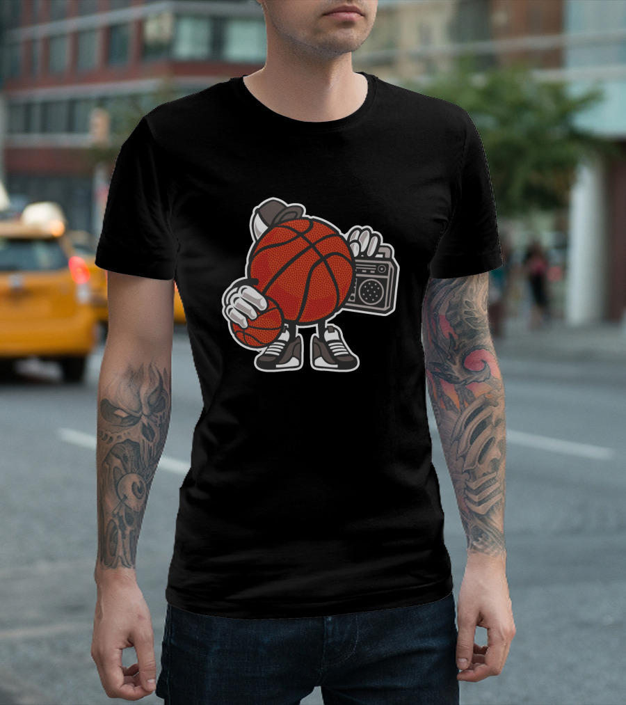 Basketball Ball Player Boombox Music T-Shirt